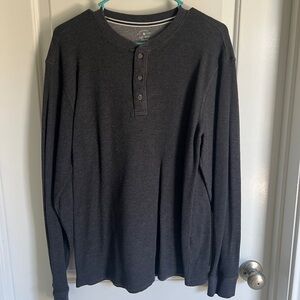 Large gray waffle knit Members Mark long sleeve tee